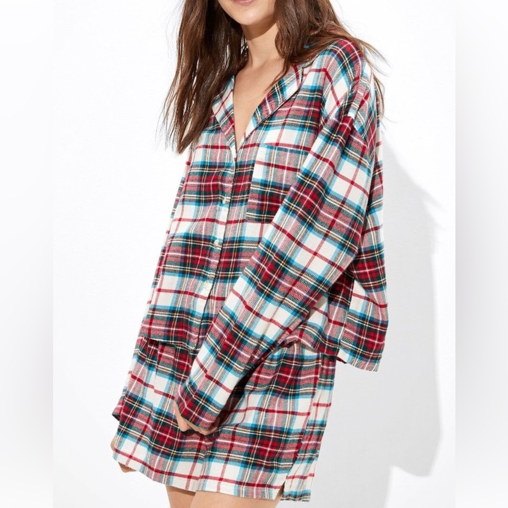 American Eagle Plaid Flannel Pajama Set